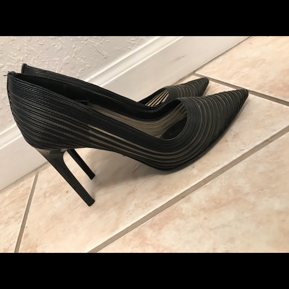 Dianne Von Furstenberg Sheer Black Heels